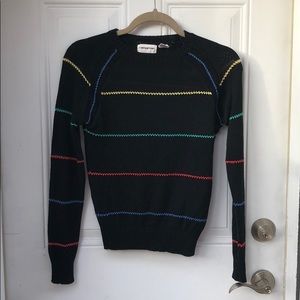 🌈VINTAGE Rainbow & Black Striped Sweater